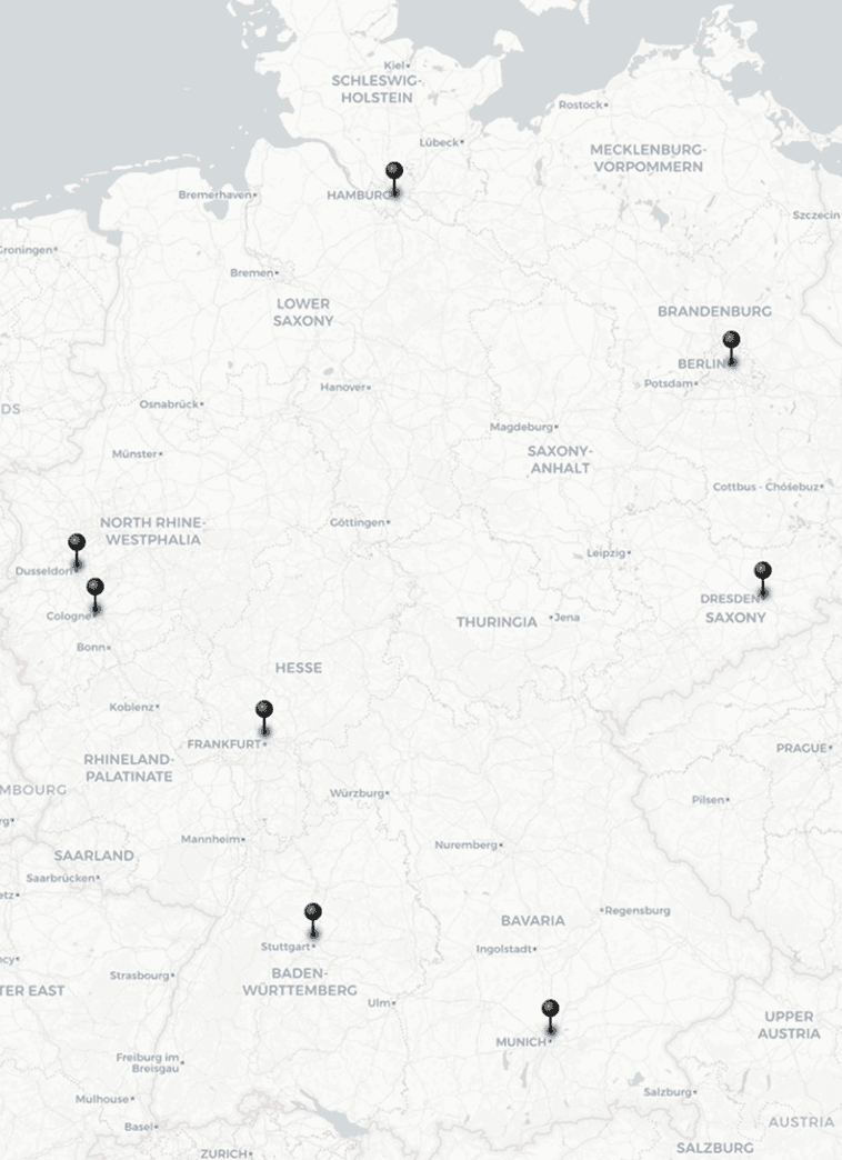 In diese Städte liefern wir innerhalb von Minuten